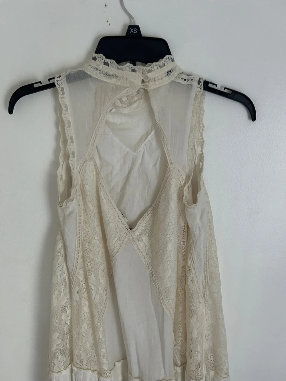Free People Cream AngelLace Halter Mini Dress Size XS